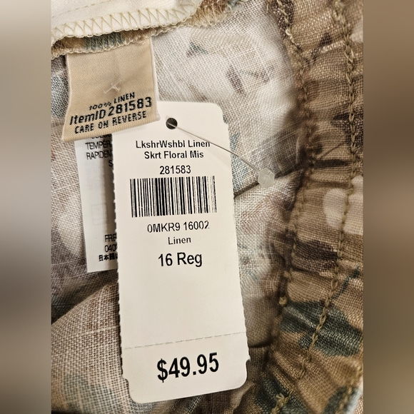 NWT - L L Bean Linen Skirt - Size 16 Reg - Picture 8 of 9